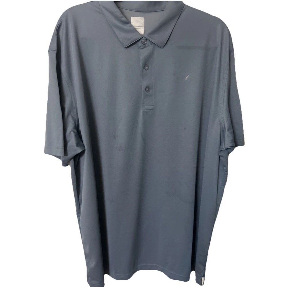 Callaway Opti Dri Mens XXL Polo Golf Shirt Gray Performance Short Sleeves